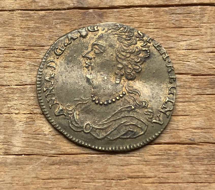 Early circa 1664 Anne of Austria token coin C3746